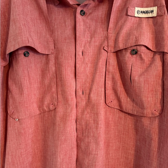 Magellan Outdoors Men's Button Down Shirt in Brick Red - Picture 4 of 4